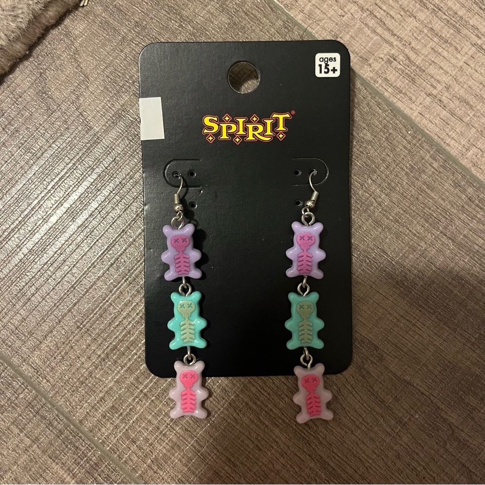 ~FREE WITH PURCHASE~ Spirit Halloween Gummy Bear Skeleton Earrings